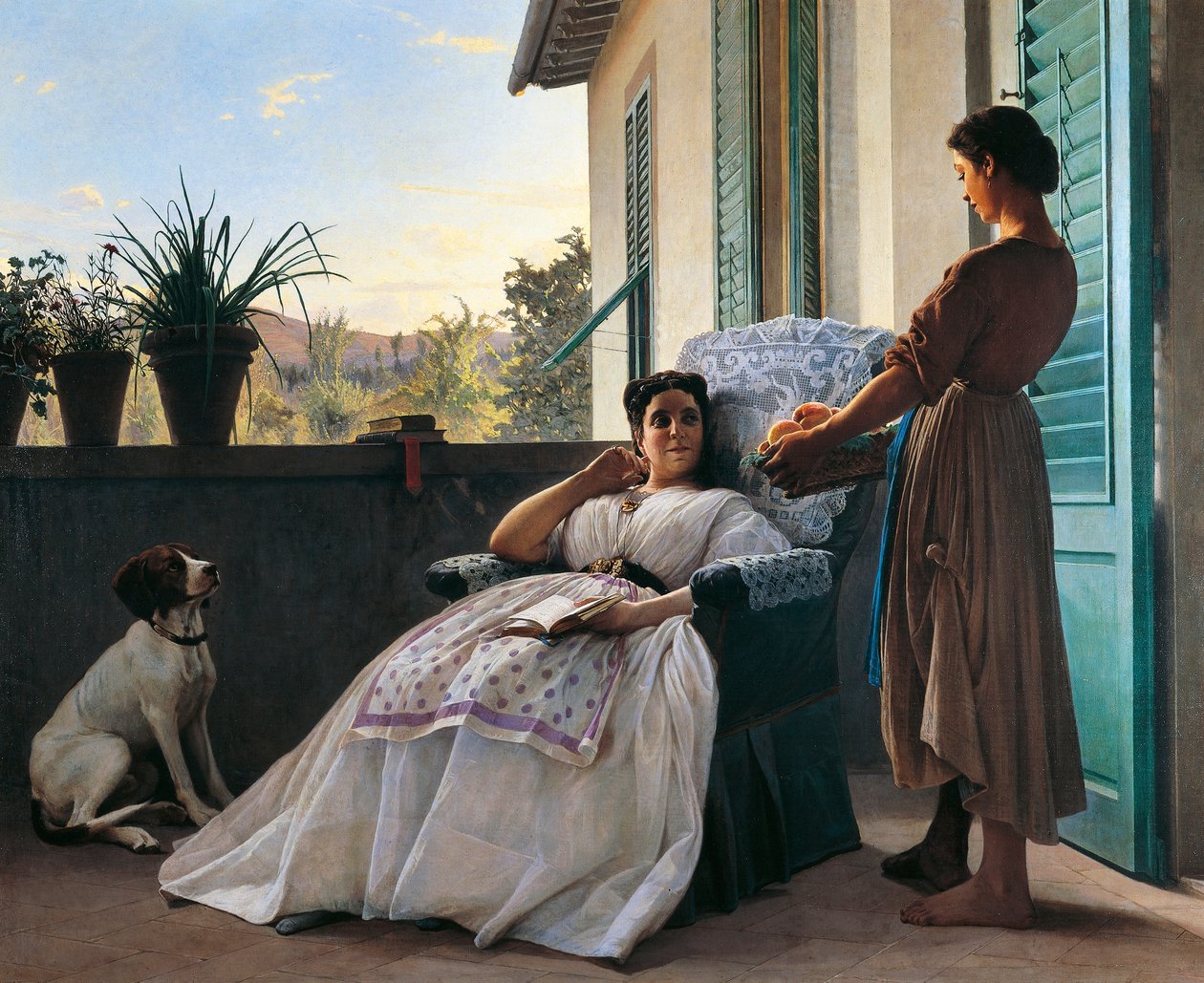 İlk Meyveler (tuval üzerine yağlı boya) by Odoardo Borrani