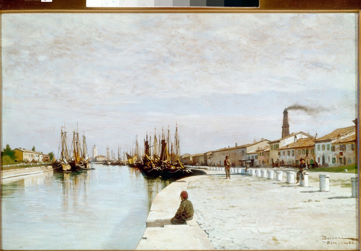 Rimini Marina (tuval üzerine yağlı boya by Odoardo Borrani