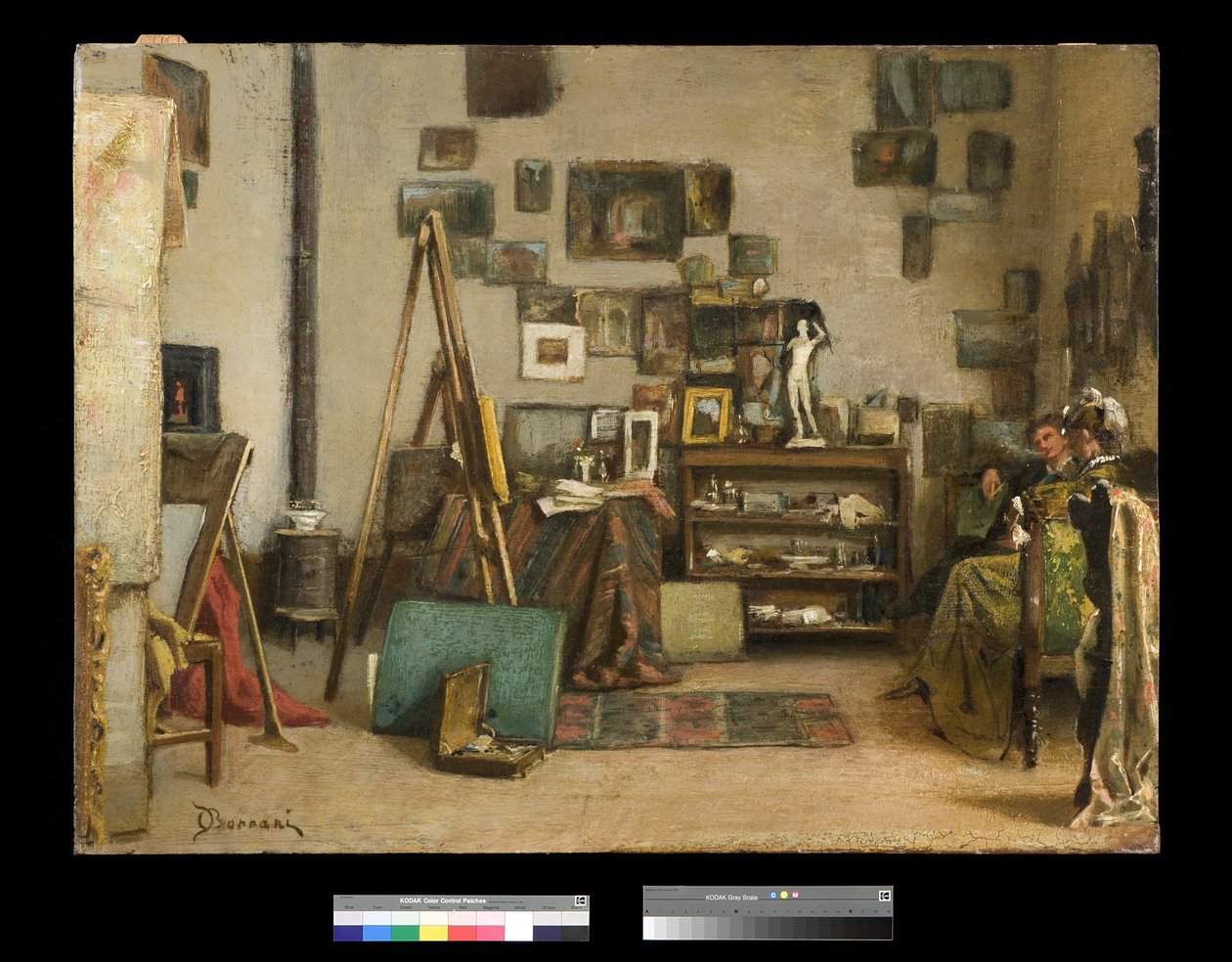 Ressamlar çalışmasına ziyaret, 1865-75 by Odoardo Borrani