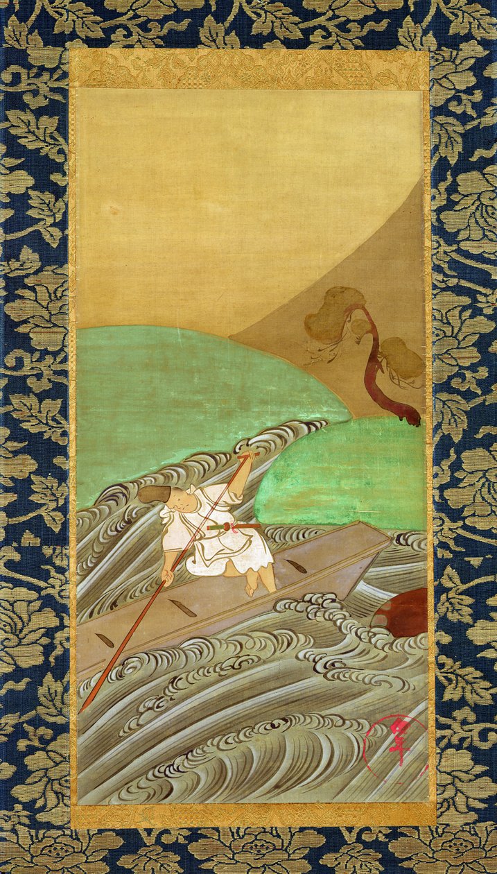 Kayıkçı (ipek üzerine kalem ve mürekkep) by Ogata Korin