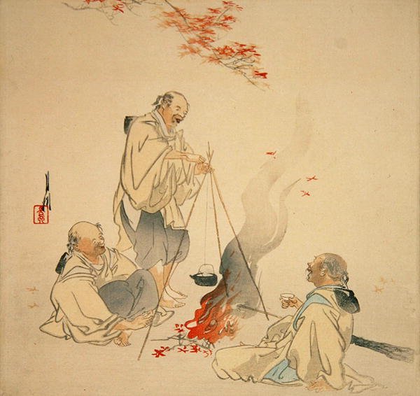 Bir Akçaağaç Ağacının Altında Sake İçme, 1890