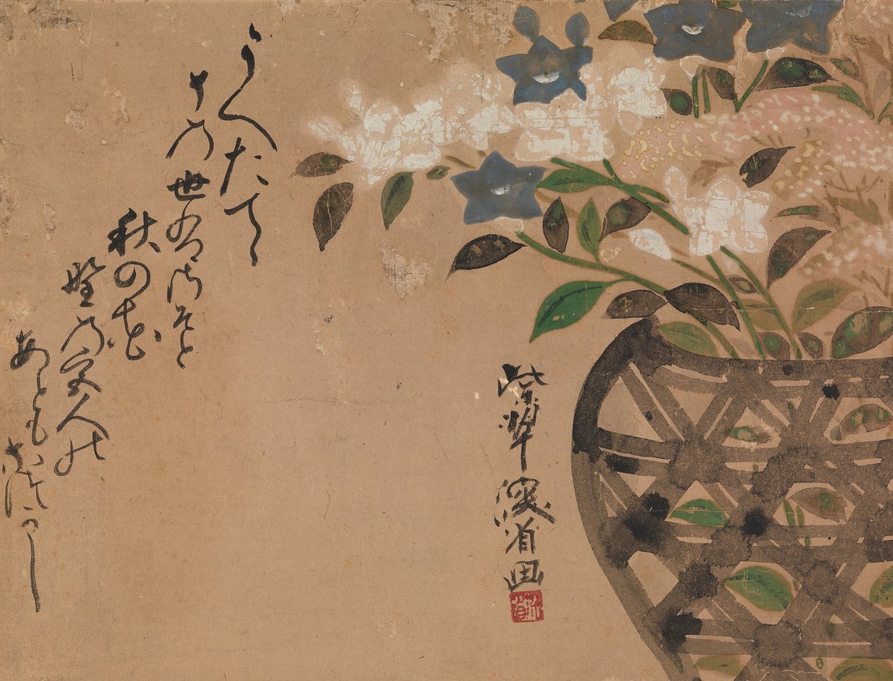 Sepette çan çiçekleri, 18. yüzyıl. by Ogata Kenzan