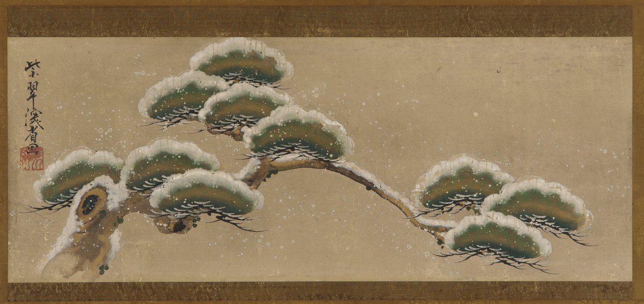 Kar yüklü Çam Dalları, Edo dönemi, 18. yüzyıl. by Ogata Kenzan