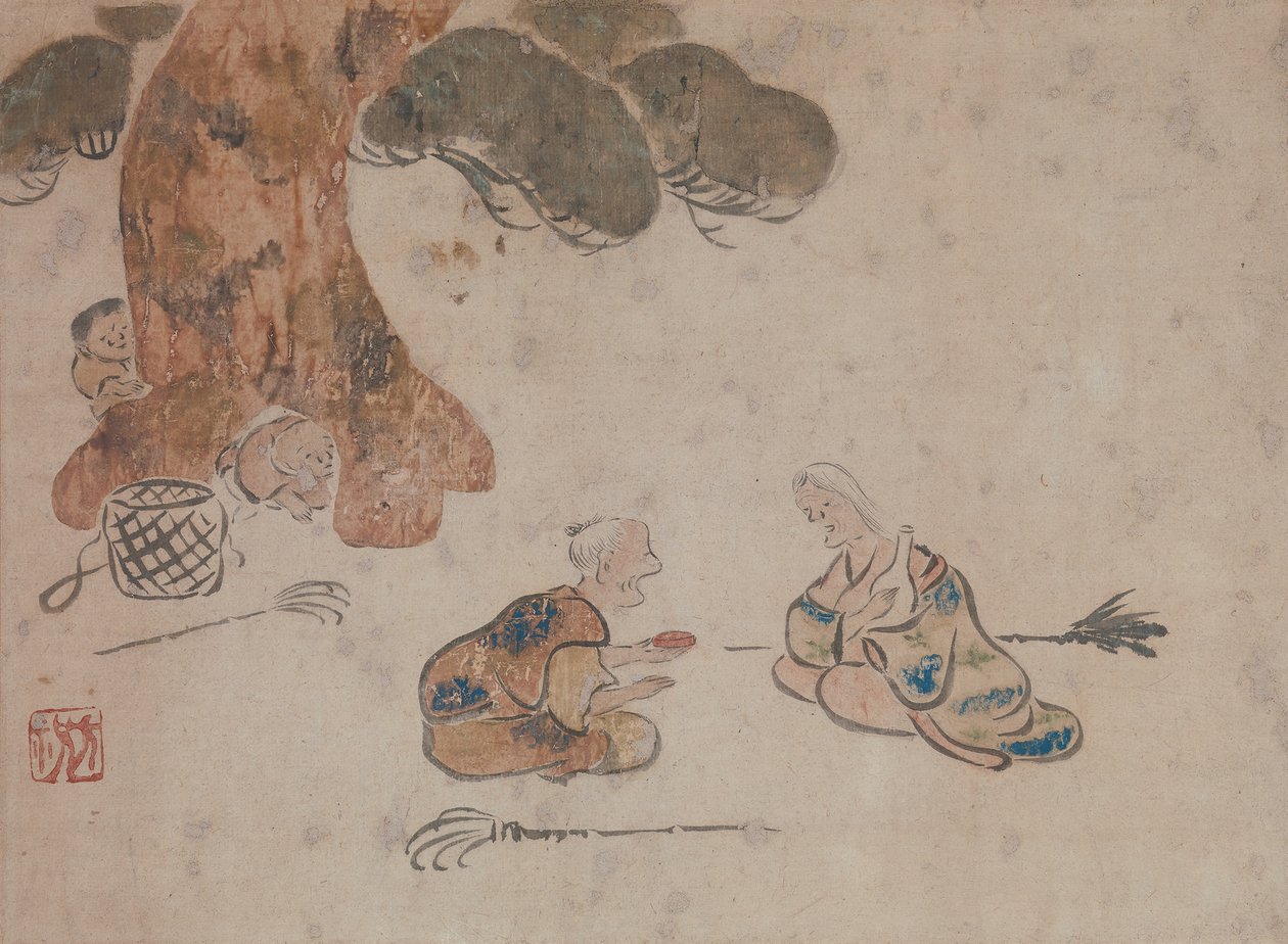 yaşlı adam ve kadın by Ogata Korin