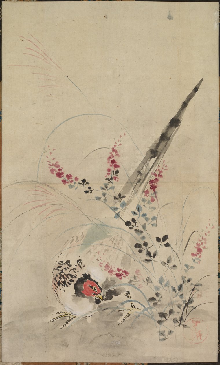Sülün ve Otlar, 17. yüzyıl sonu 18. yüzyıl başı. by Ogata Korin