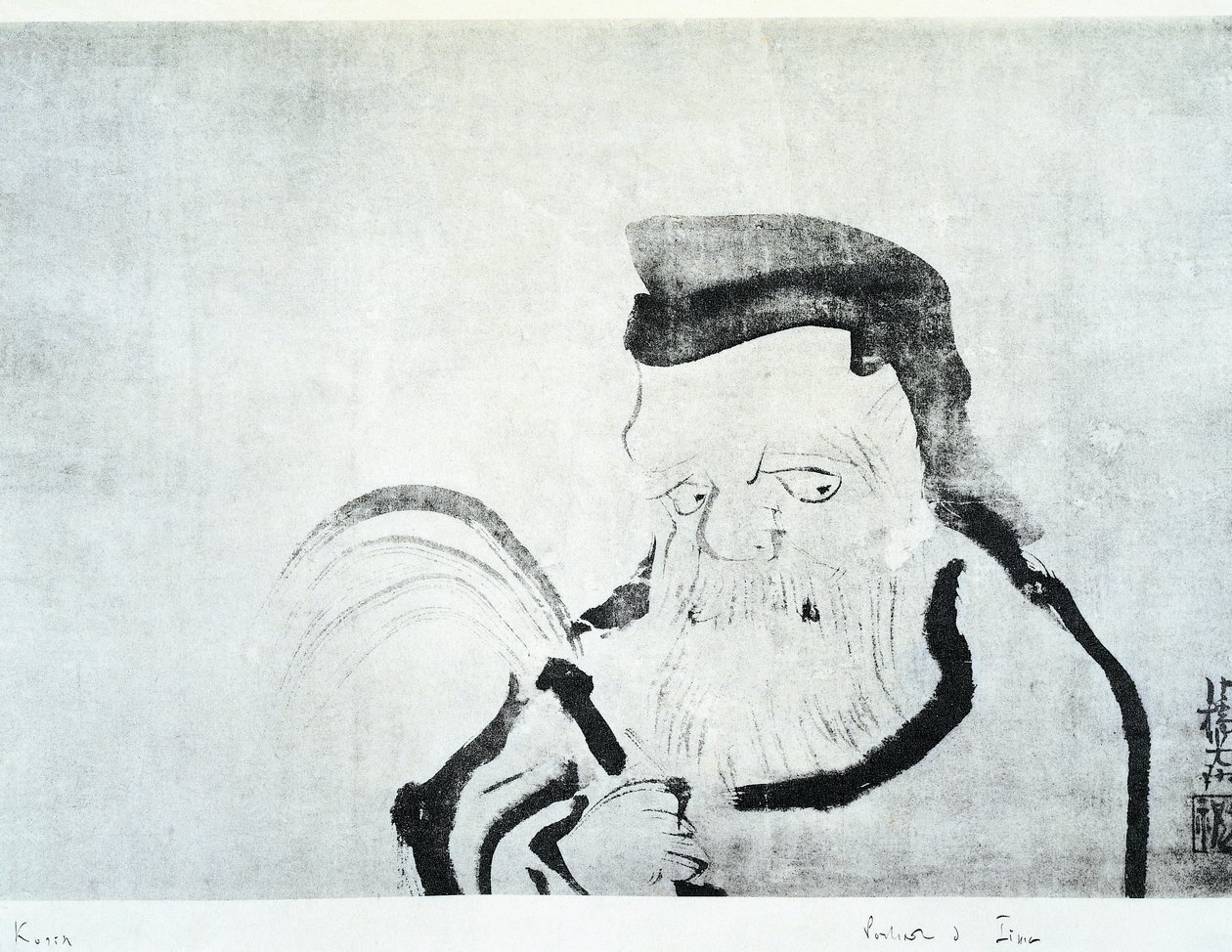 Yaşlı adamın portresi, Ogata Korin (1658-1716), ipek üzerine mürekkep, Japon uygarlığı, Edo dönemi by Ogata Korin