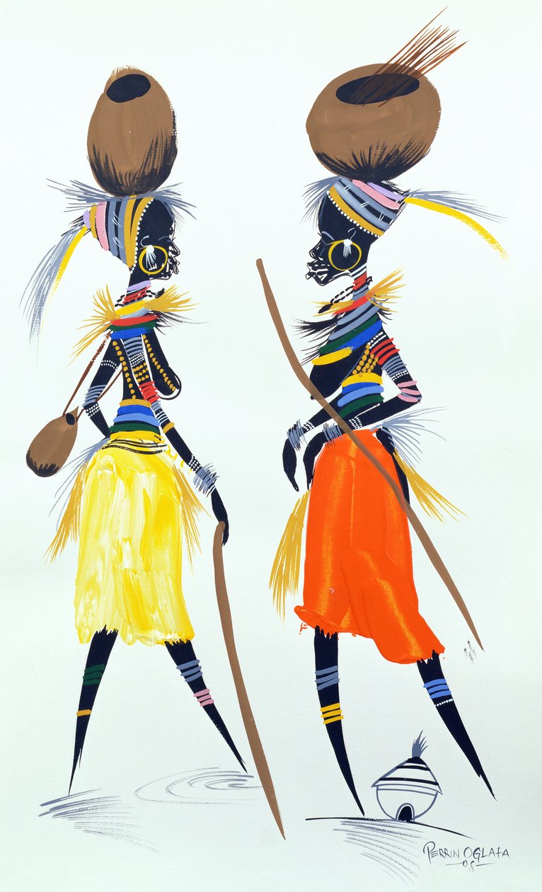 Siyah Modeller, 2008 (kağıt üzerine akrilik ve guaj boya) by Oglafa Ebitari Perrin
