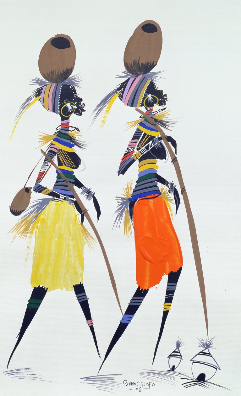Siyah Modeller, 2008 (kağıt üzerine akrilik ve guaj boya) by Oglafa Ebitari Perrin