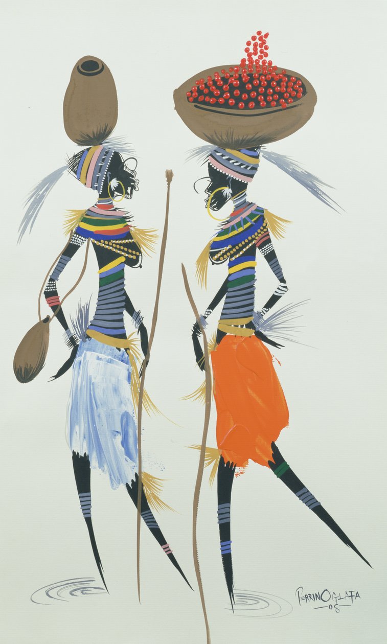 Siyah Modeller, 2008 (kağıt üzerine akrilik ve guaj boya) by Oglafa Ebitari Perrin