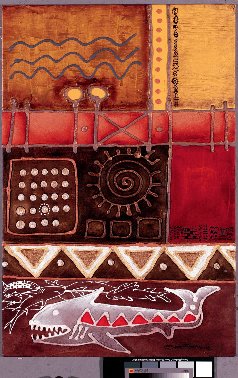İsimsiz, 2004 (tuval üzerine akrilik) by Oglafa Ebitari Perrin