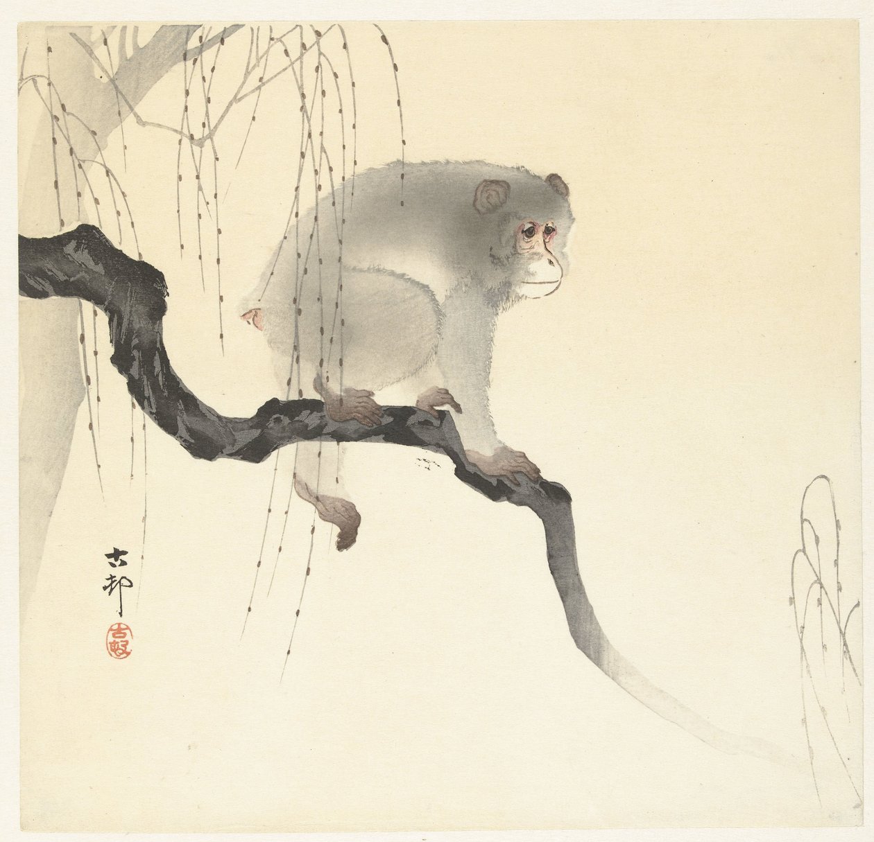 Ağaç dalı üzerinde maymun by Ohara Koson