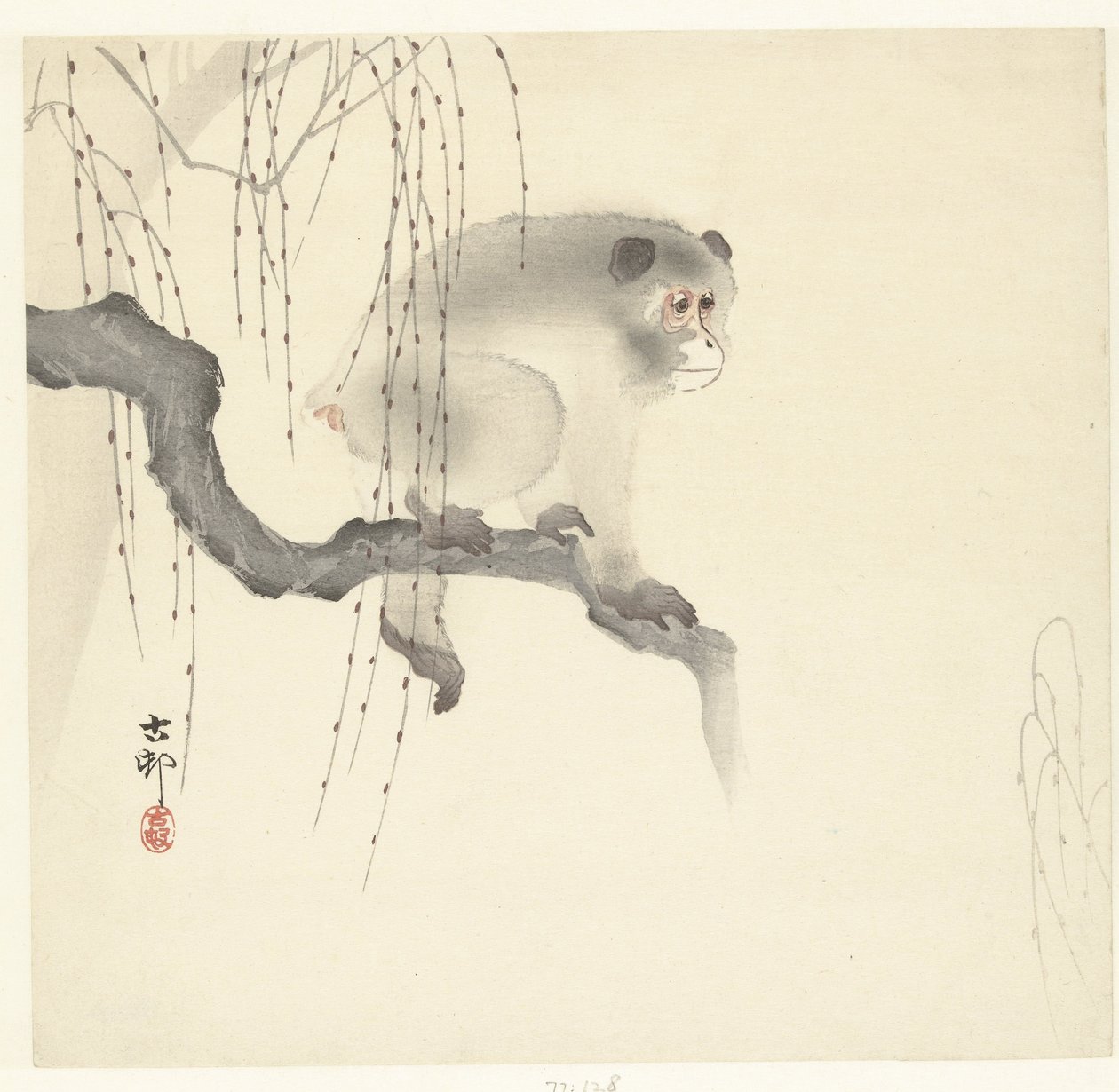 Ağaç dalı üzerinde maymun by Ohara Koson