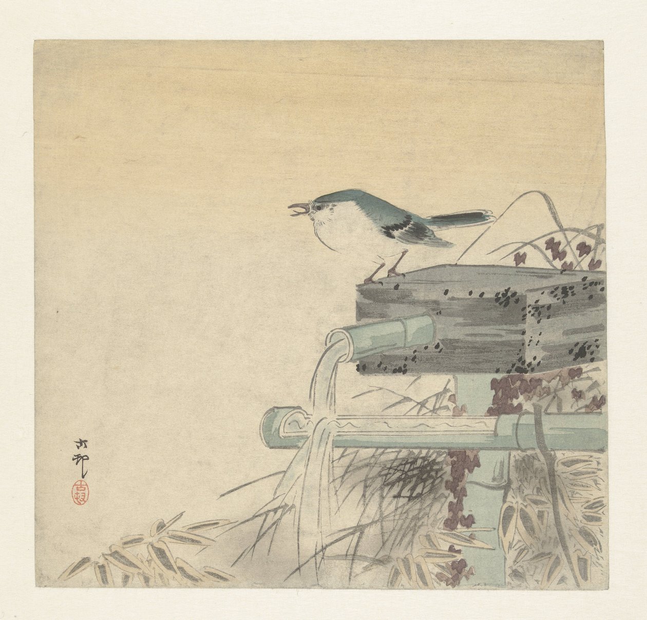 mavi bülbül by Ohara Koson