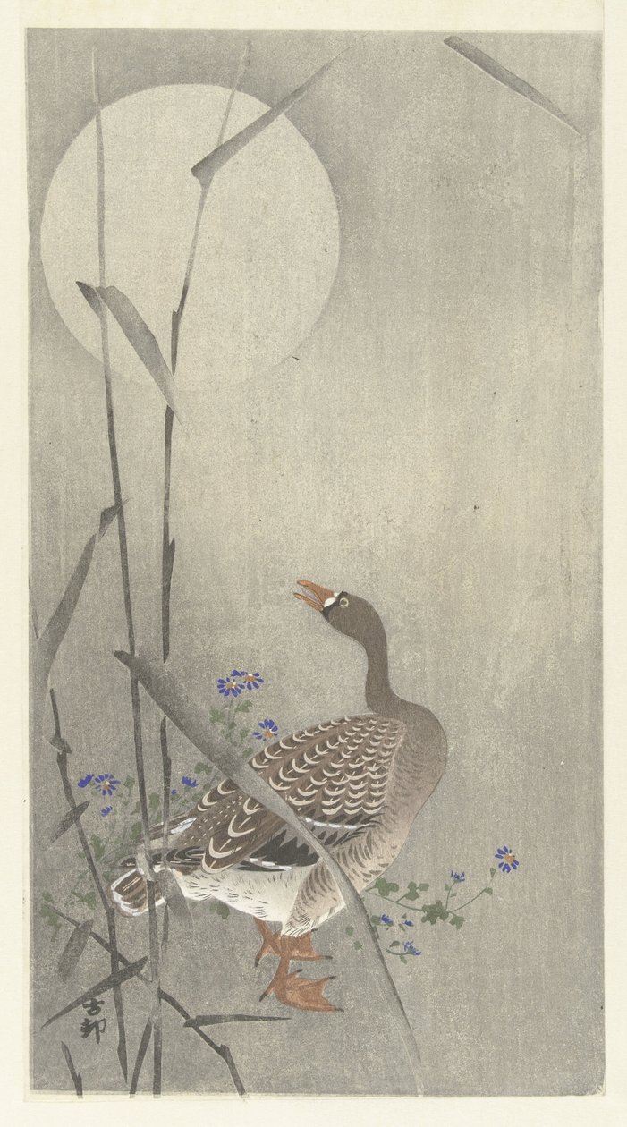 Dolunayda kaz by Ohara Koson
