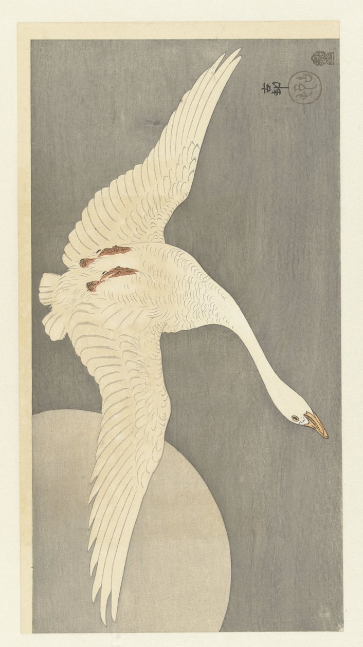 Dolunayda kaz by Ohara Koson