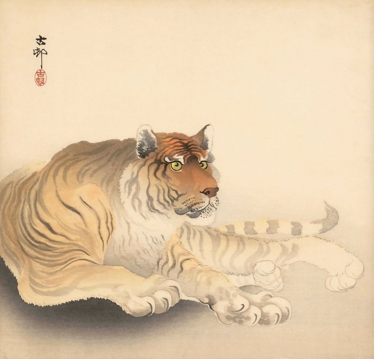 Kaplan, 20. yüzyıl (Japon baskısı) by Ohara Koson