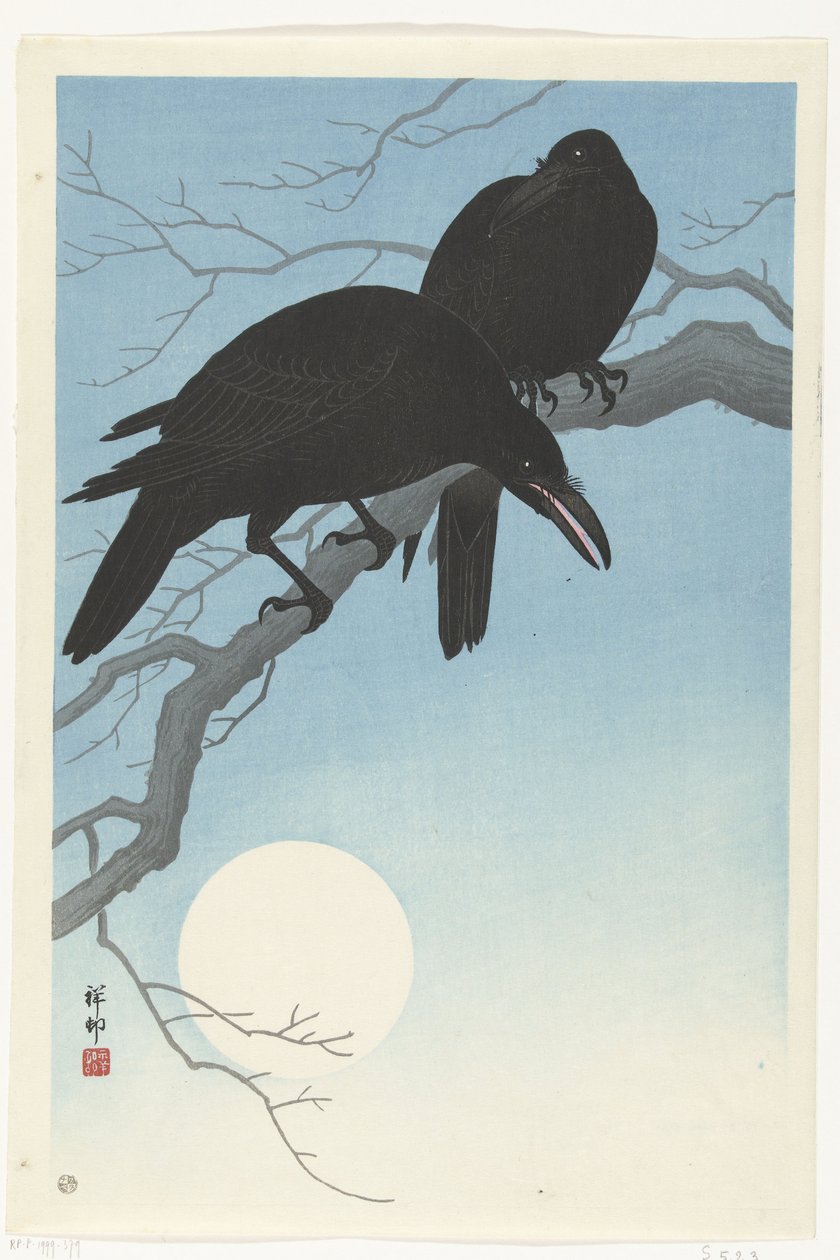 Bir dalda iki karga by Ohara Koson