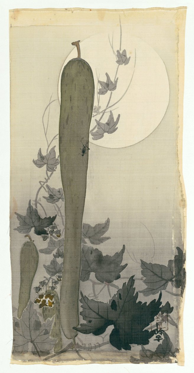 Dolunay ile yabani salatalık by Ohara Koson