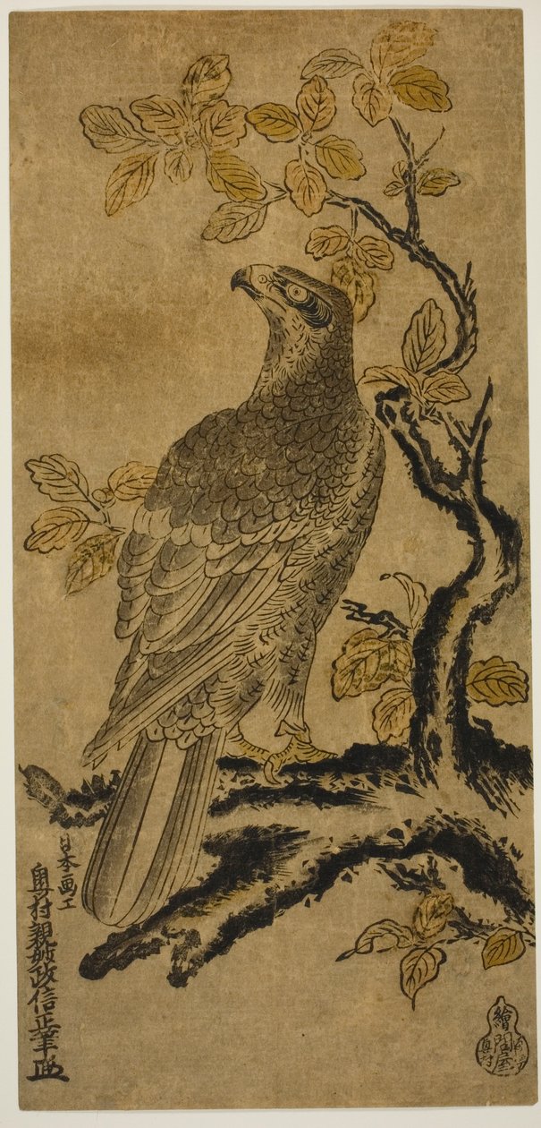 Kiri Ağacında Bir Şahin by Okumura Masanobu
