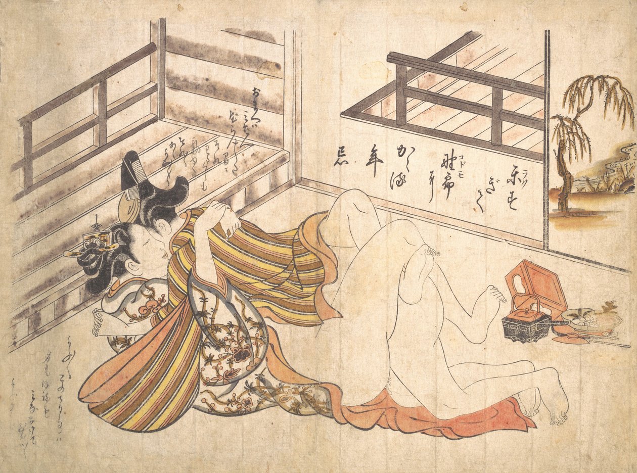 Yatak Odası Sahnesi, ca. 1739., yaklaşık 1739. by Okumura Masanobu
