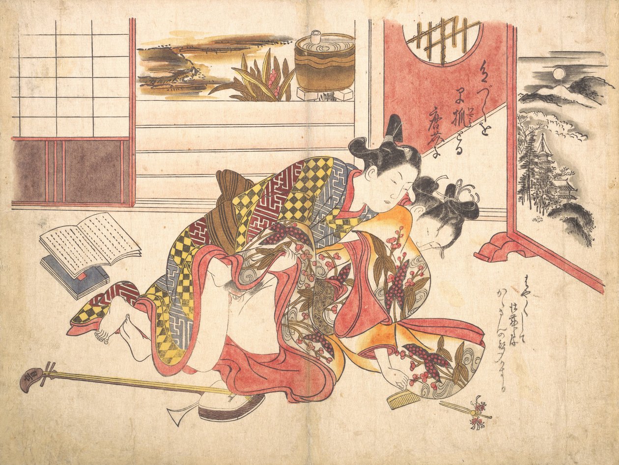 Yatak Odası Sahnesi, ca. 1739., yaklaşık 1739. by Okumura Masanobu
