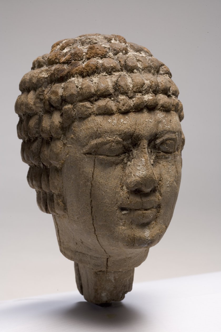 Erkek başı (tahta) (ayrıca bkz. 249003-5) by Old Kingdom Egyptian