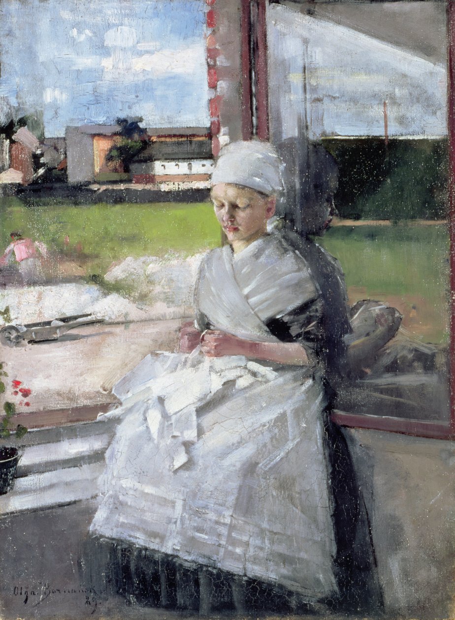Breton Kızı, 1889 tuval üzerine yağlı boya by Olga Boznanska