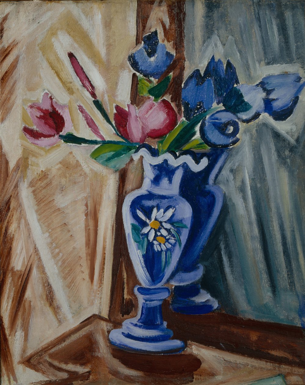 Çiçekli Mavi Vazo, 1913 by Olga Rozanova