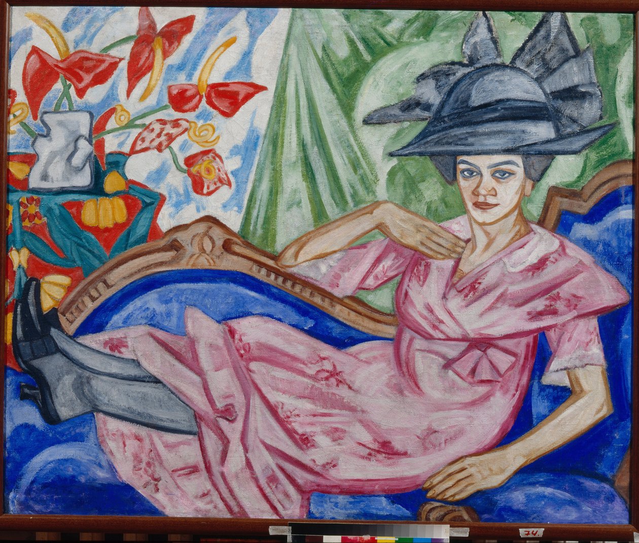 ""Sanatçının Kız Kardeşinin Portresi"" Resim, Olga Vladimirovna Rozanova (1886-1918) 1912 - Tuval üzerine yağlı boya - Devlet Sanat Müzesi, Yekaterinburg by Olga Wladimirowna  Rosanowa