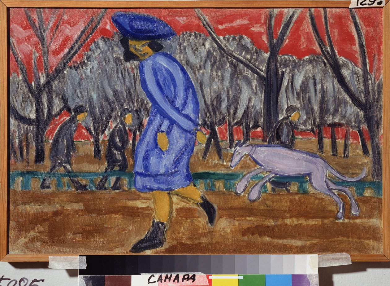 Sur le bulvarı. Painture de Olga Vladimirovna Rozanova (1886-1918), huile sur toile by Olga Wladimirowna  Rosanowa