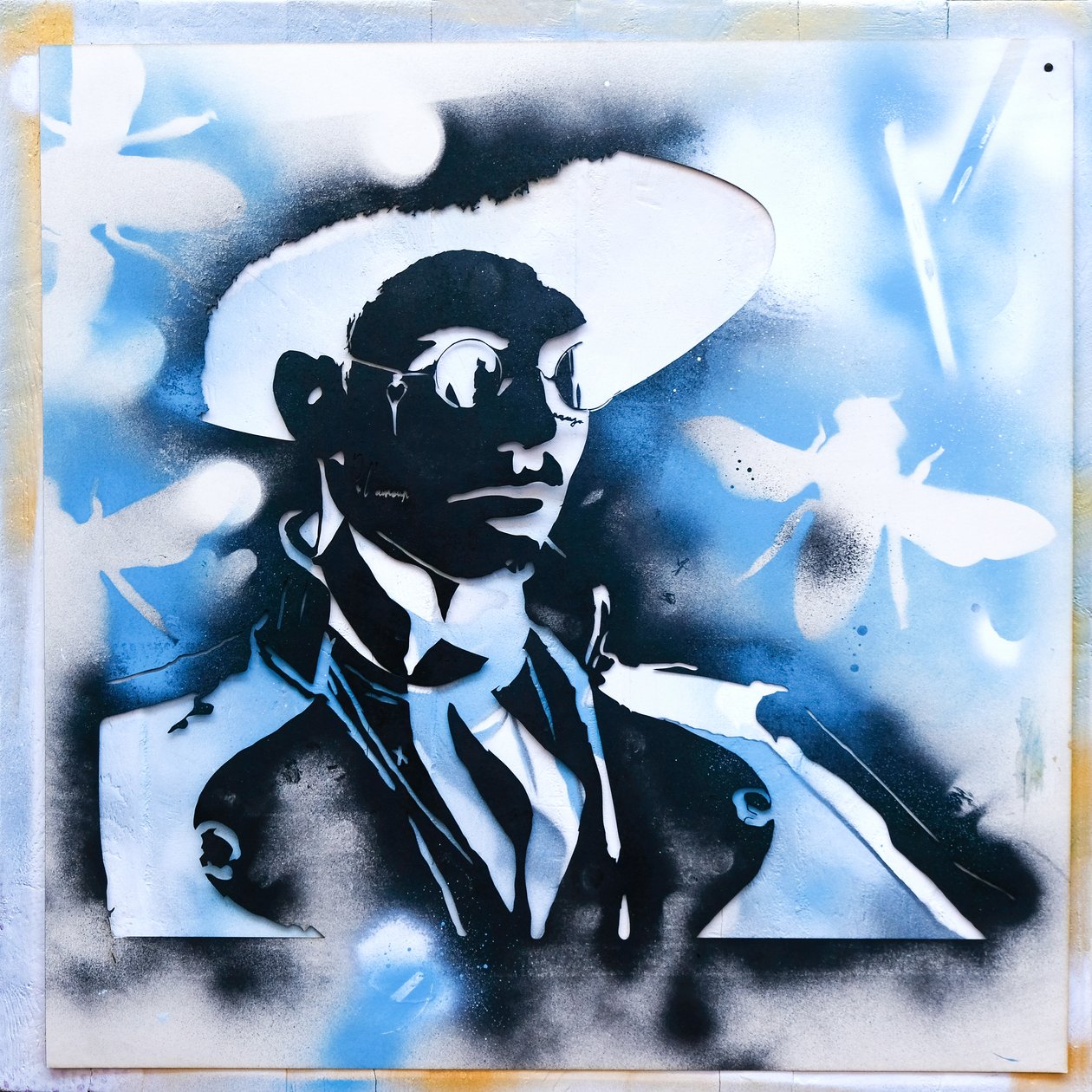 Stencil , 2019 (karton ve ahşap üzerine karışık teknik) by Olivia Gozzano