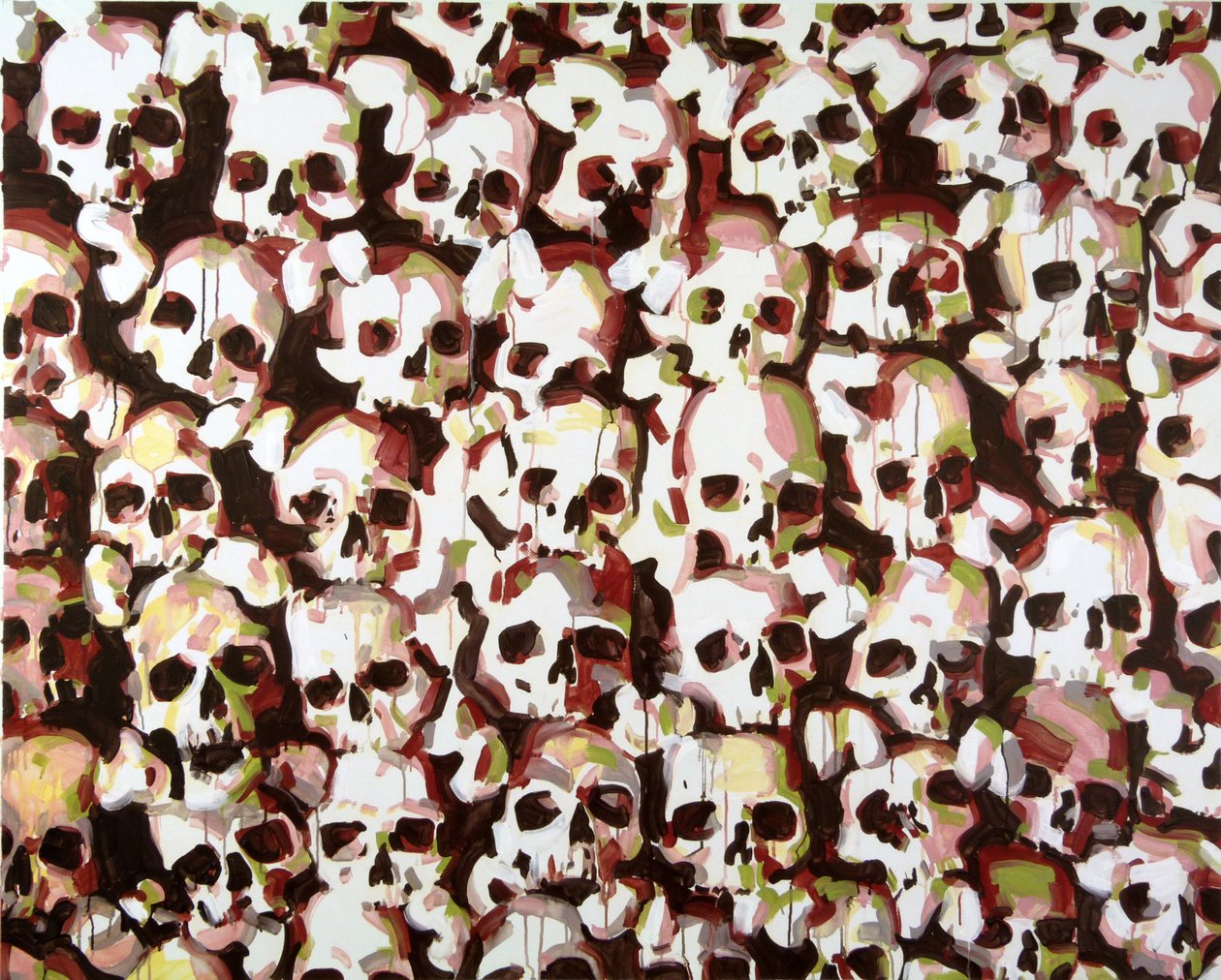 Valais kafatasları, 2015 (tuval üzerine akrilik) by Olivier Morel