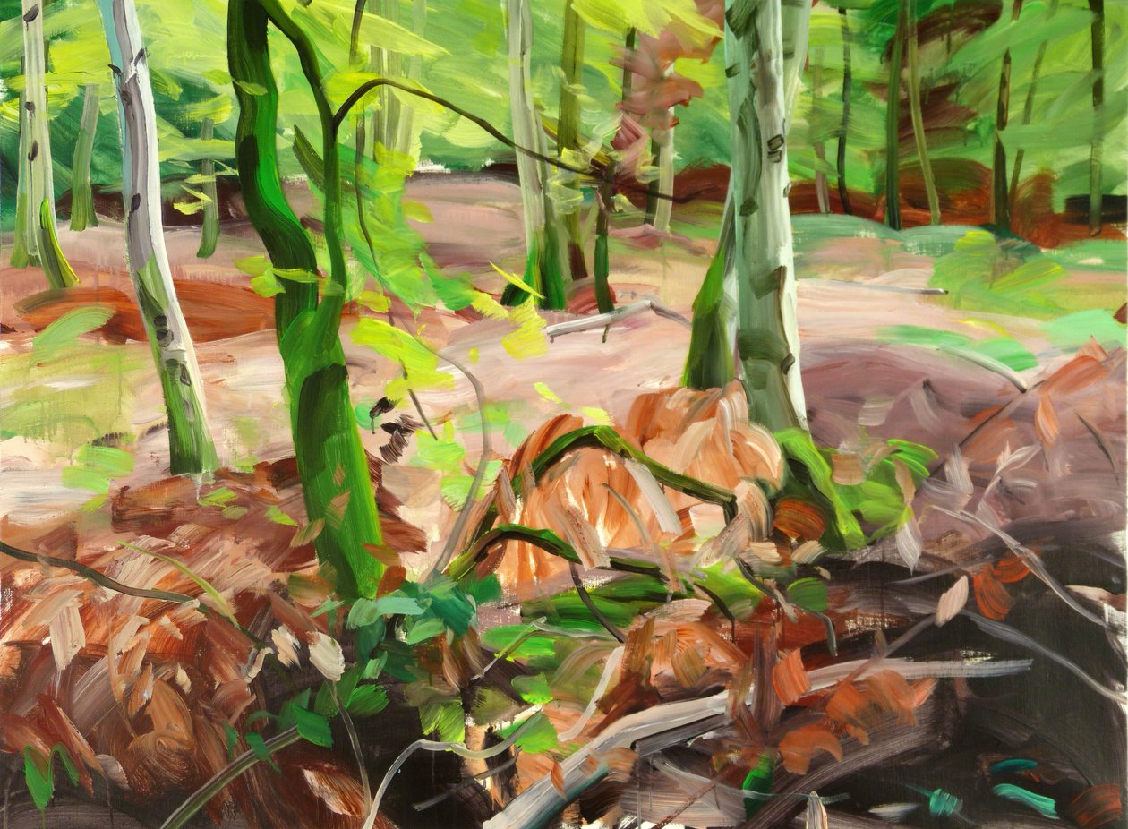 Forêt 11 ,2015 (tuval üzerine akrilik) by Olivier Morel