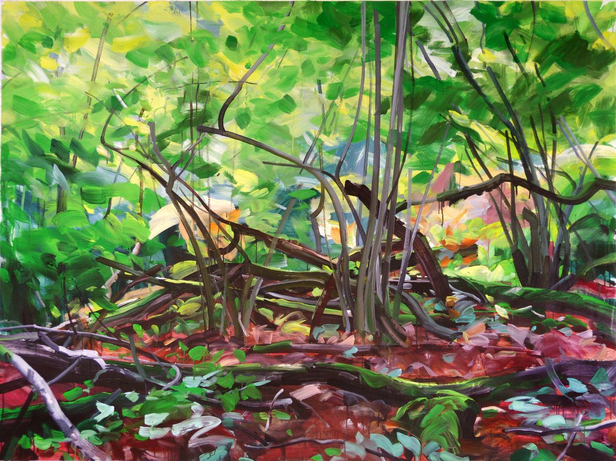 Forêt 12 ,2015 (tuval üzerine akrilik) by Olivier Morel
