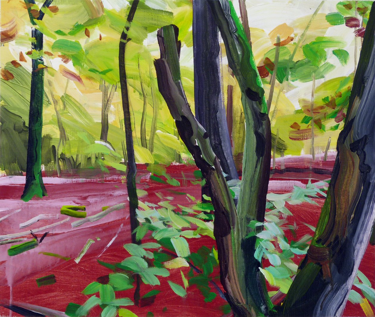 Forêt 16 ,2017 (tuval üzerine akrilik) by Olivier Morel