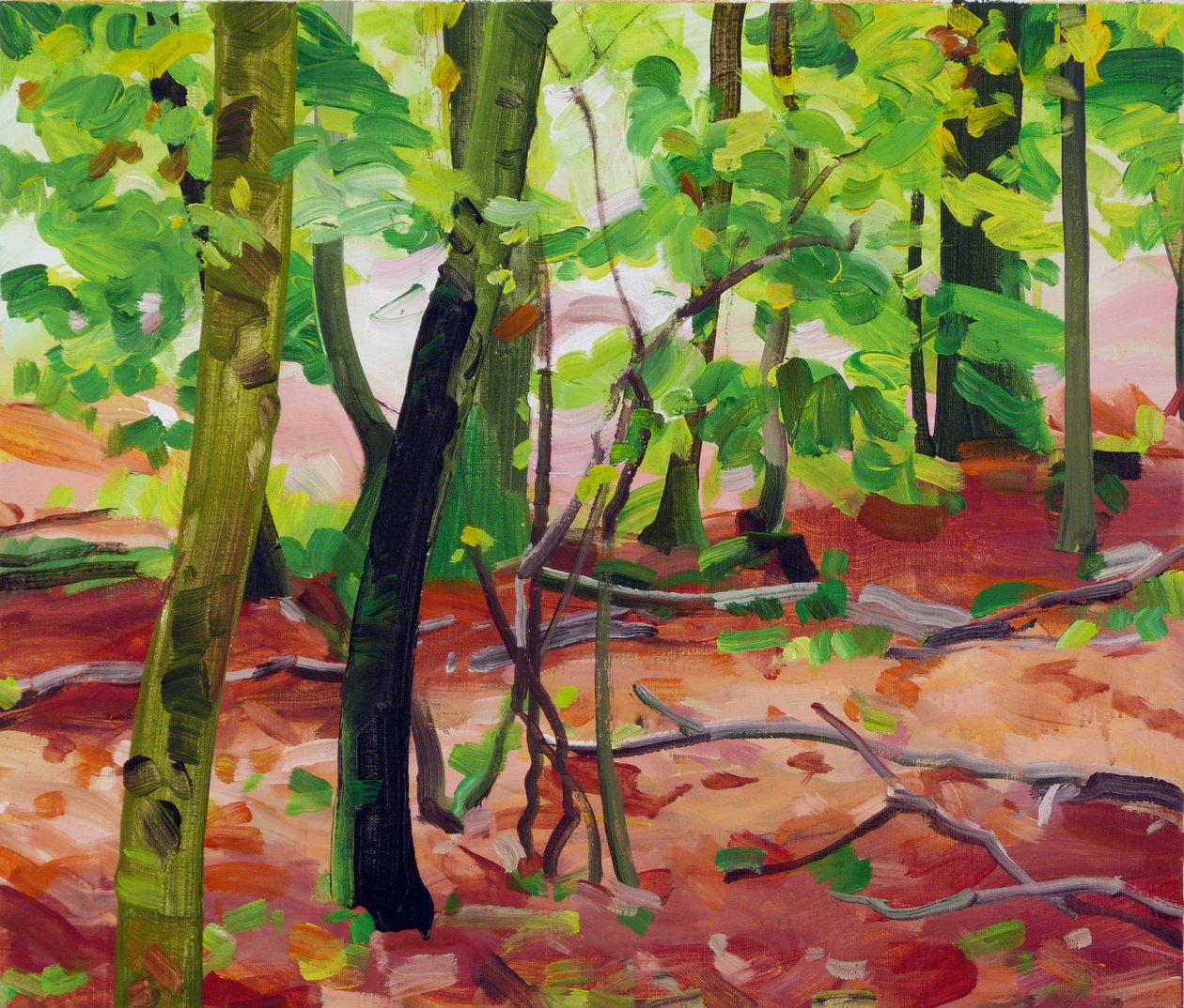 Forêt 17 ,2017 (tuval üzerine akrilik) by Olivier Morel