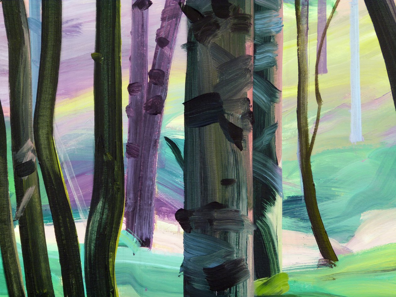 Forêt 28, detay, 2017 (tuval üzerine akrilik) by Olivier Morel