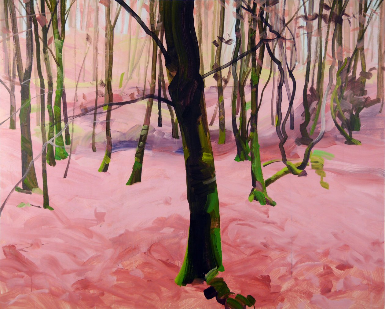 Forêt 29 ,2017 (tuval üzerine akrilik) by Olivier Morel