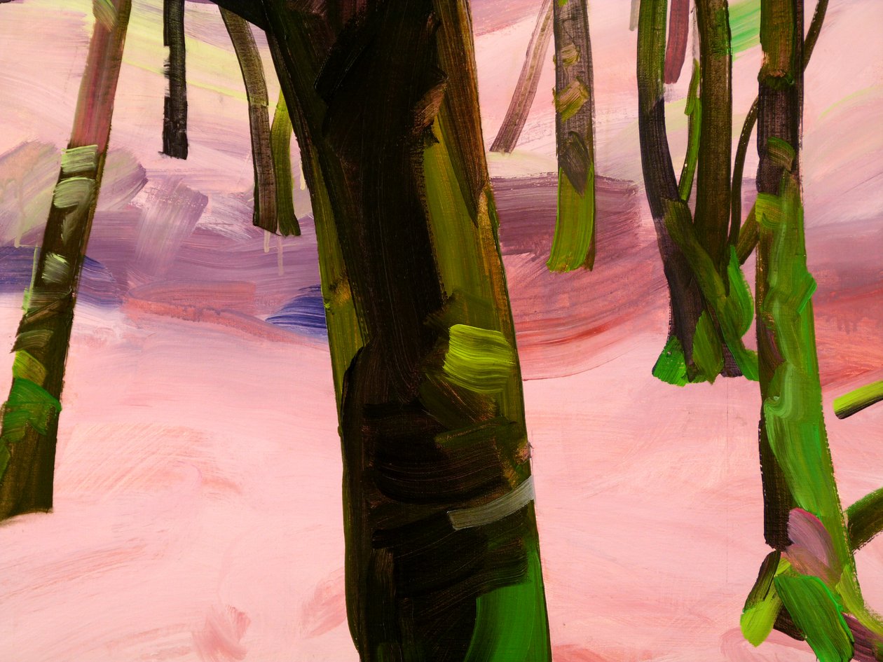 Forêt 29, detay, 2017 (tuval üzerine akrilik) by Olivier Morel