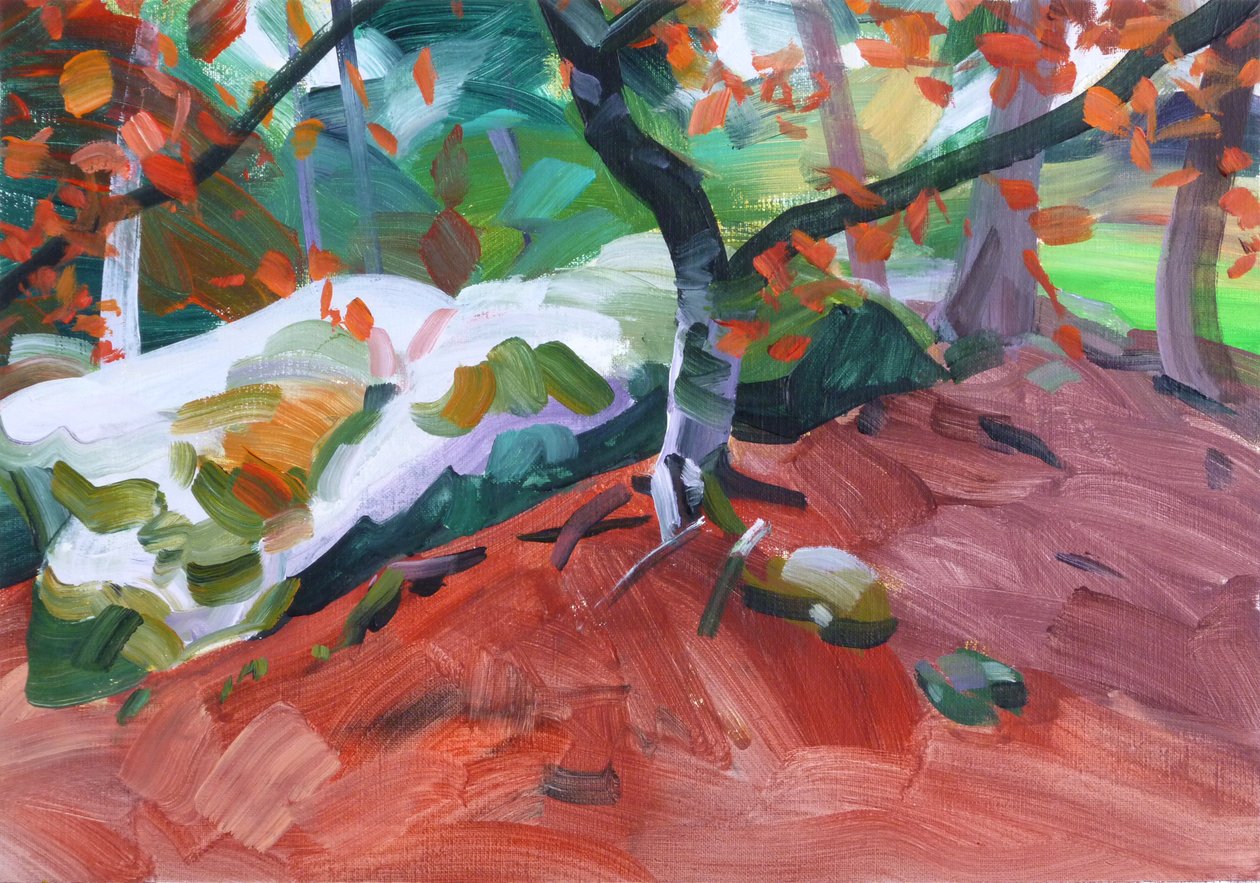Forêt 31 ,2018 (tuval üzerine akrilik) by Olivier Morel