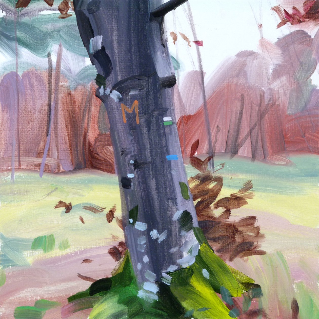 Forêt 38 ,2018 (tuval üzerine akrilik) by Olivier Morel