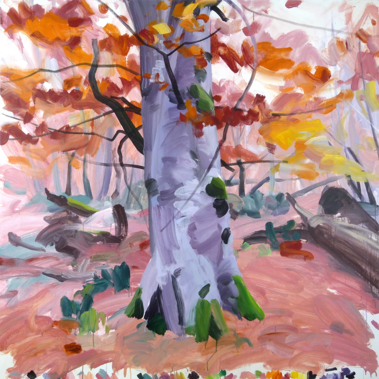 Forêt 40 ,2018 (tuval üzerine akrilik) by Olivier Morel