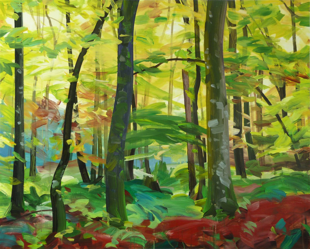 Forêt 4 ,2015 (tuval üzerine akrilik) by Olivier Morel