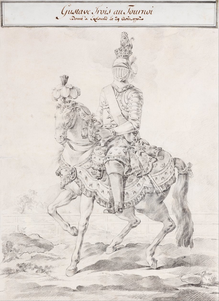 Gustav III at sırtında koşum takımı 1776 by Olof Fridsberg