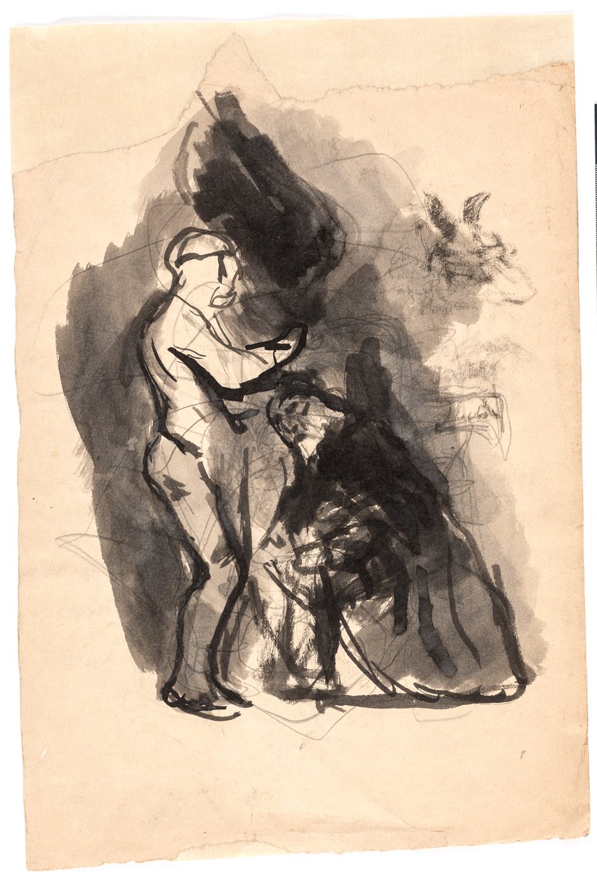 "Dædalus ve Ikaros" için çalışma by Oluf Hartmann