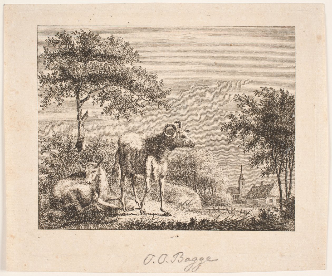 Koyun ile manzara by Oluf Olufsen Bagge