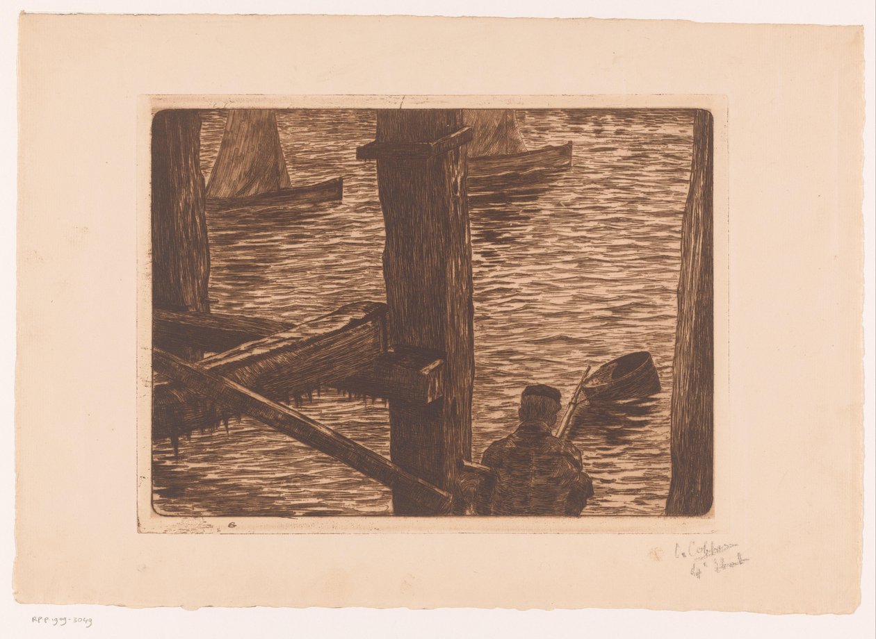 Balıkçı direği arasında çalışma by Omer Coppens (signed by artist)