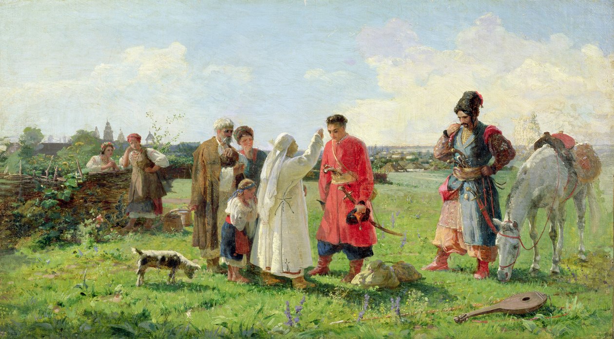 Zaporozhian Sunucusuna Kapalı, 1889 by Opanas Georgievich Slastion