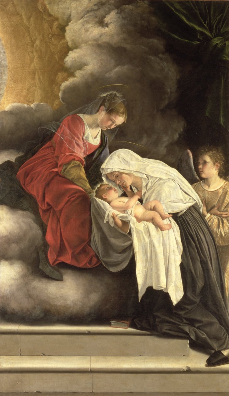 Romalı Aziz Frances ile Madonna ve Çocuk by Orazio Gentileschi
