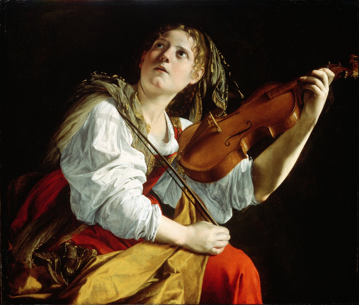 Kemanlı Genç Kadın, c.1612 by Orazio Gentileschi